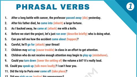 A Complete Guide To Phrasal Verbs In English Eslbuzz