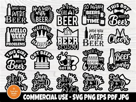 Beer SVG Cut Files Beer SVG Bundle Beer Silhouette Beers Etsy UK