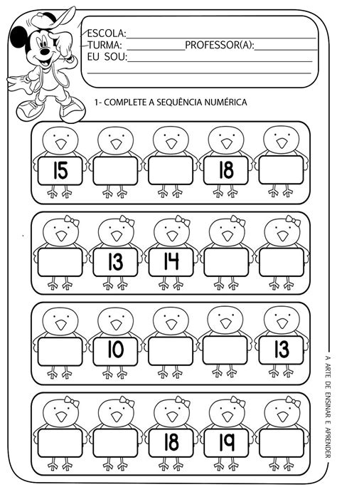 Atividade Pronta Números Vizinhos Do 10 Ao 20 Atividades Numerais