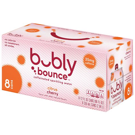 Bubly Bounce Caffeinated Citrus Cherry Flavored Sparkling Water 12 Oz
