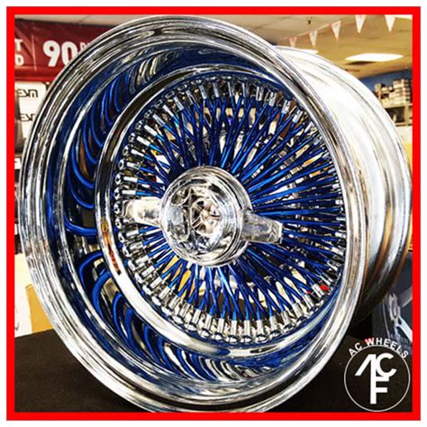 13x7 Wire Wheels Reverse 100 Spoke Straight Lace Chrome With Custom