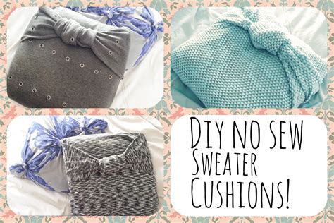 DIY Free No Sew Sweater Pillow Great And Super Easy Tutorial USE