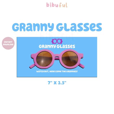 bluey granny glasses party favors digital download etsy