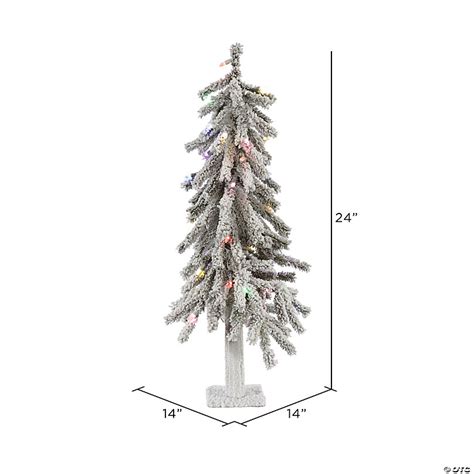 Vickerman 2 Flocked Alpine Artificial Christmas Tree Multi Colored