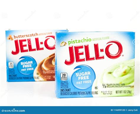 Boxes Of Jello Brand Sugar Free Pudding Mix Editorial Image Image Of