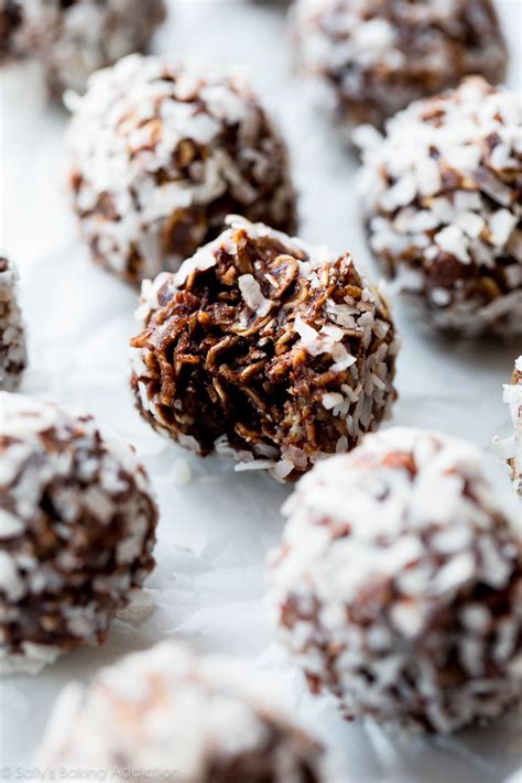 Dessert in the shape of a christmas tree is something like a all you need is butter, shredded coconut, powdered sugar, and milk. No-Bake Chocolate Coconut Snowballs | Sally's Baking Addiction