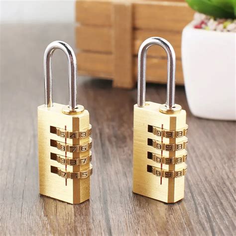 Mini Padlock 4 Digit Combination Password Solid Brass Lock For Travel