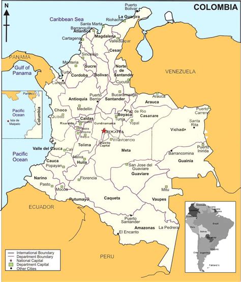 Mapas De Colombia Mapa De Colombia Con Sus Límites