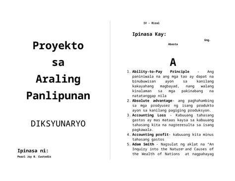 Docx Araling Panlipunan Dictionary Dokumentips