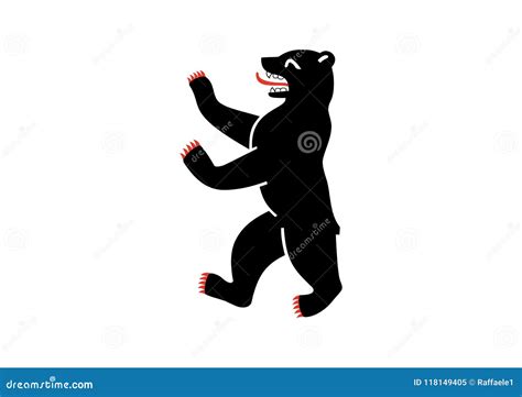 Bear Standing And Roaring Silhouette Monochrome Vector Bear Logo Template Grizzly Silhouette