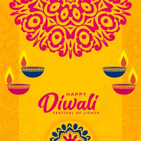 Free Vector Indian Diwali Festival Background With Mandala Decoration