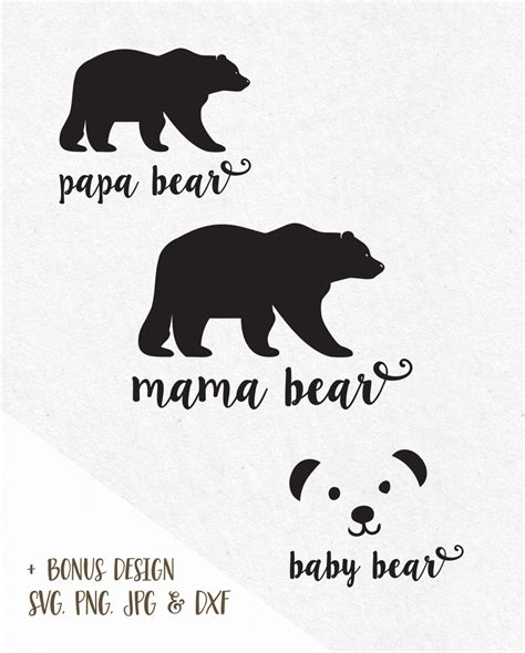 Baby Bear Mama Bear Papa Bear Svg Bear Svg Newborn By Svgbyidearia