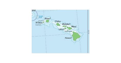 Hawaiian Island Chain Map Postcard