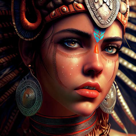 Beautiful Mayan Warrior Women Digital Art By Tim Hill Fine Art America