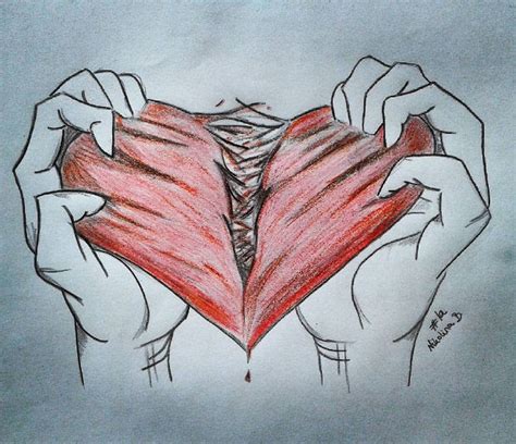 Pencil Drawing Easy Sad Broken Heart Art Rectangle Circle