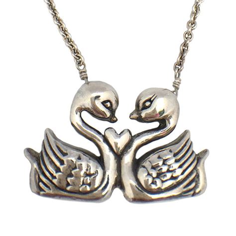 Swan Necklace Silver Gold Sterling Jewelry Etsy