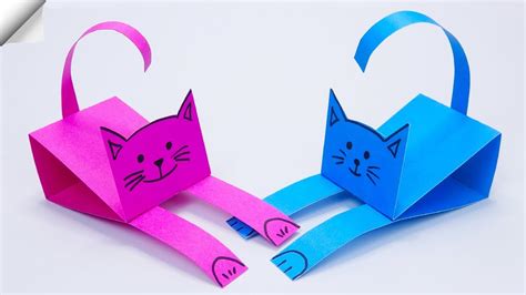 Paper Cat How To Make Paper Cat Paper Crafts Youtube