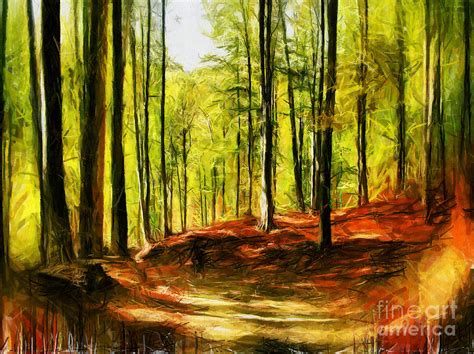 Enchanted Forest Drawing Digital Art By Daliana Pacuraru Fine Art