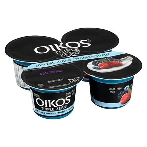 Danone Oikos Greek Yogurt Triple Zero Mixed Berries Less Sugar G Whistler Grocery