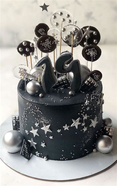 37 Pretty Cake Ideas For Your Next Celebration Black Birthday Cake Cool Birthday Cakes