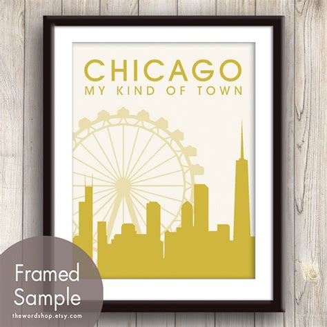 Chicago My Kind Of Town Unframed Art Print Featured In Etsy