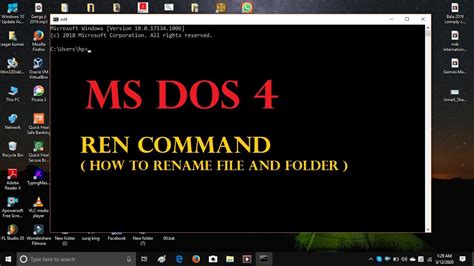Ren Command In Ms Dos How To Rename File And Folder In Ms Dos Youtube