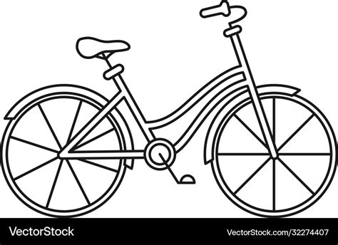 Line Art Black And White Bicycle Royalty Free Vector Image