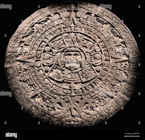 Aztec Stone Of The Sun Calendar Maya Mayan Mexico Museum Stock Photo
