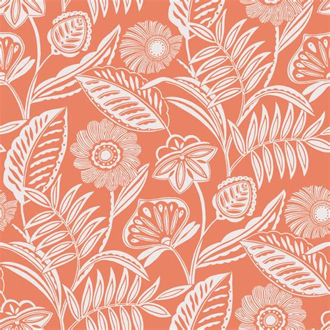 2969-87528 - Alma Coral Tropical Floral Wallpaper - by A-Street Prints