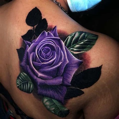 Colorful Rose Tattoos Coloured Rose Tattoo Purple Flower Tattoos