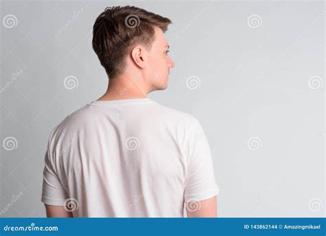 Rear View Of Young Handsome Man Looking To The Side Stock Photo Image