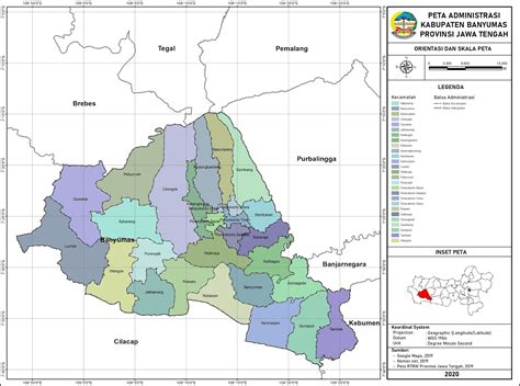 Peta Administrasi Kabupaten Banyumas Provinsis Jawa Tengah Neededthing Riset