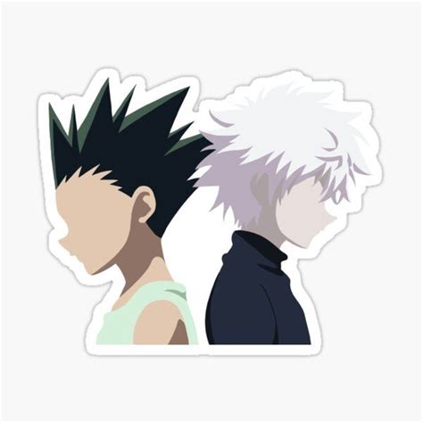 A white collage wallpaper with anime character killua. Gon Killua Stickers in 2020 | Anime printables, Anime ...