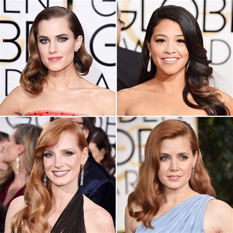 Golden Globes Hair Trend Side Swept Glamour Waves Golden Globes Hair