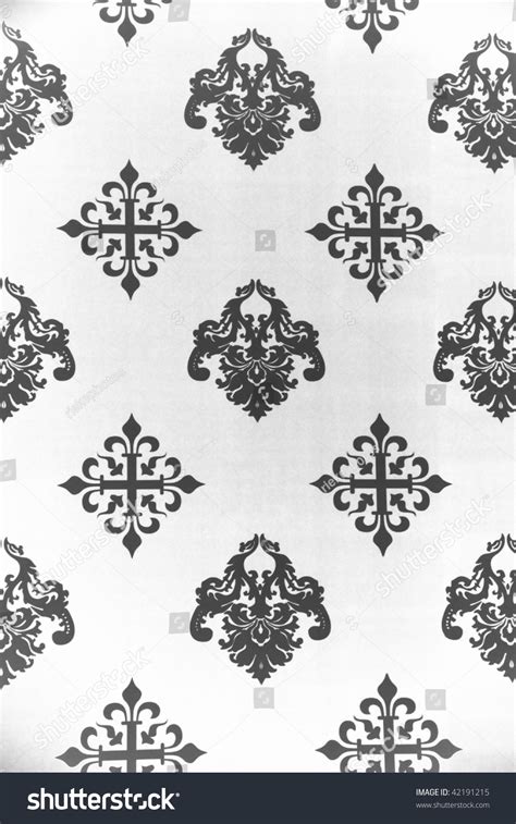 Vintage Wallpaper With Historic Pattern From 18th Century