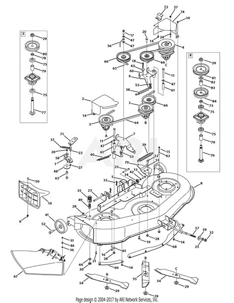 Mtd 13ao771h055 2009 Parts Diagram For Mower Deck 46 Inch