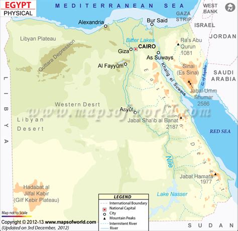 Physical Map Of Egypt Egypt Physical Map