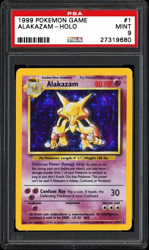 1999 Nintendo Pokemon Game Alakazam Holo Psa Cardfacts