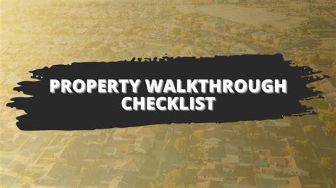 Property Walkthrough Checklist Toolbox