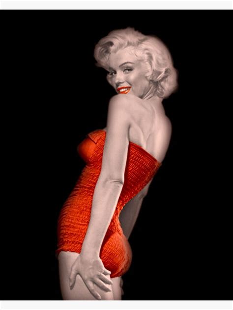Marilyn Vintage In A Red Bathing Suit Print Canvas Print By