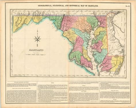 Geographical Statistical And Historical Map Of Maryland Curtis