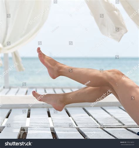 Womans Beautiful Legs On Beach Stock Photo 579218653 Shutterstock