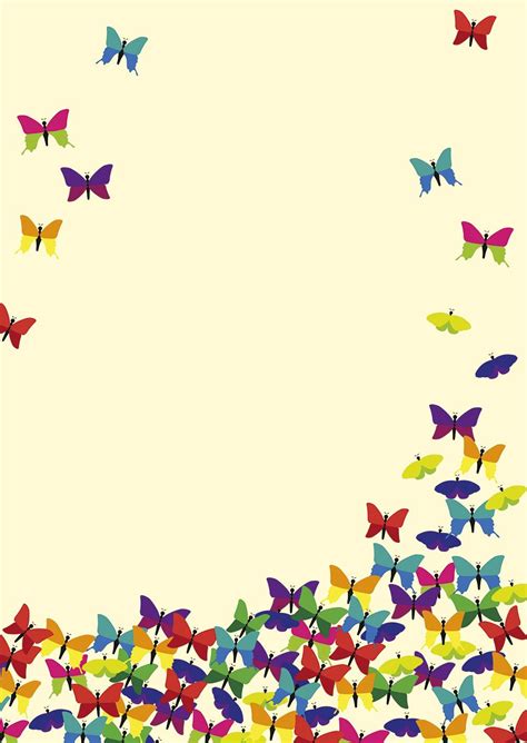 Writing Pad A4 Colorful Butterflies 26 Sheets With Lines Lined Etsy