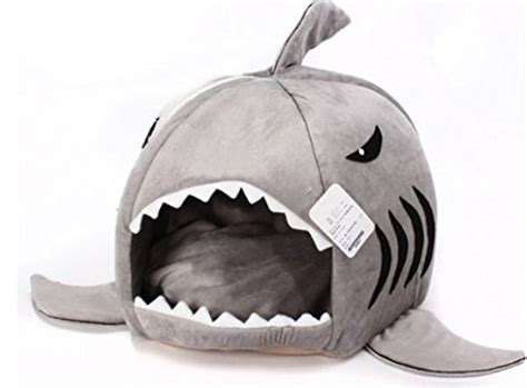 Cat Grey Shark Bed For Small Cat Dog Cave Bed Removable