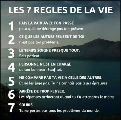 Les 7 règles de la vie Inspirations pour réussir sa vie