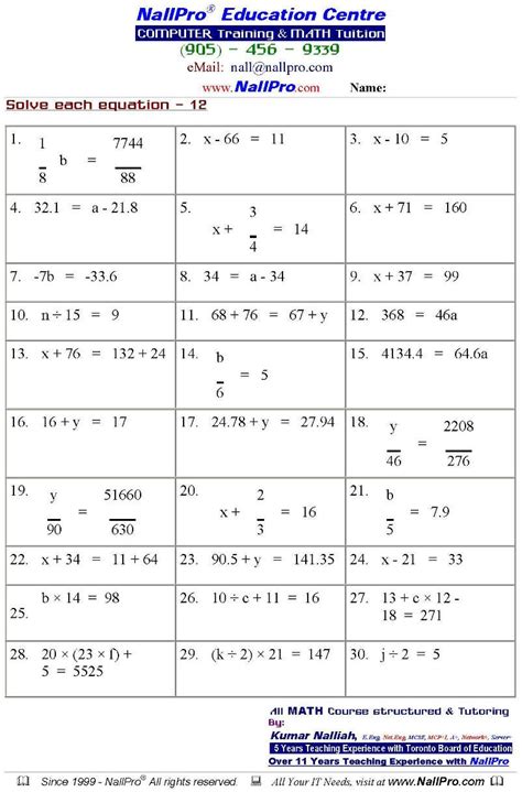 Online free addition worksheets for grade 1. Transform Maths Worksheets Year 6 Algebra With Grade 6 7 8 ...