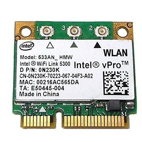 Intel Wifi Link 5300 ワイヤレス Lan ハーフサイズ ミニ Pci E Wlanカード 450mbps 533anh