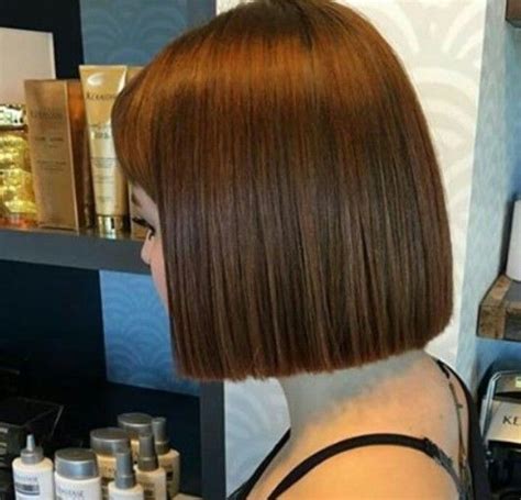 Square One Length Above The Shoulder With Bangs Layered Bob