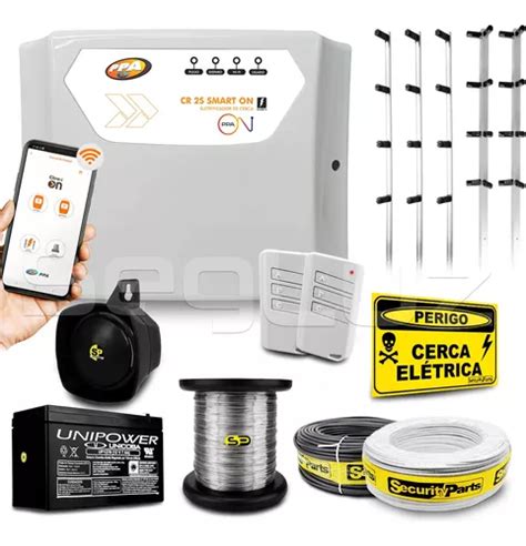 Kit Cerca Elétrica Alarme Ppa Wifi Residencial Comercial 60m