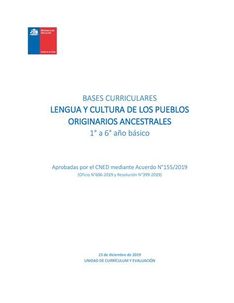 Bases Lengpueblosorig Bases Curriculares Lengua Y Cultura De Los
